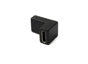 SYSTEM-S USB 3.1 adapter type C female to female angle cable in black