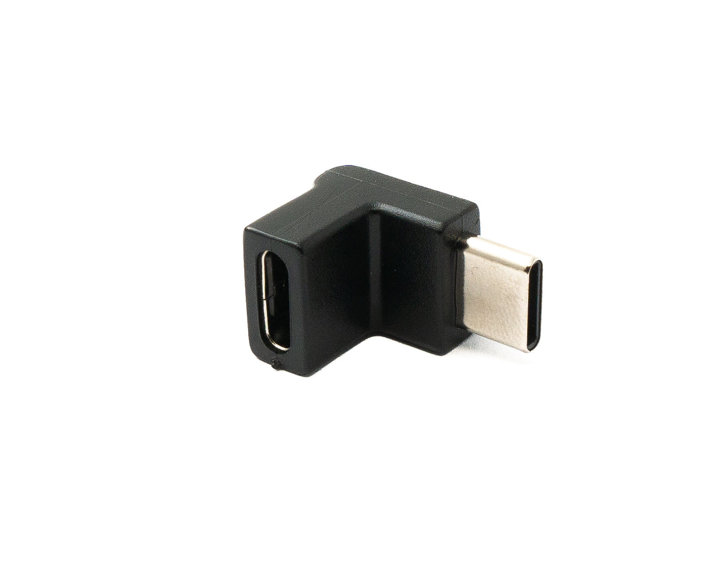 SYSTEM-S USB 3.1 adapter type C male to female angle cable in black