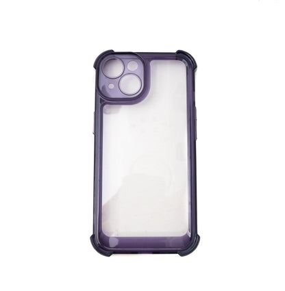 SYSTEM-S protective case shockproof made of TPU in purple transparent case for iPhone 14