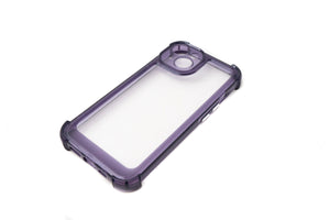 SYSTEM-S protective case shockproof made of TPU in purple transparent case for iPhone 14