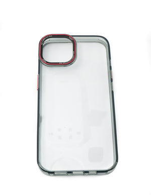 Coque de protection antichoc en TPU transparente noire pour iPhone 14