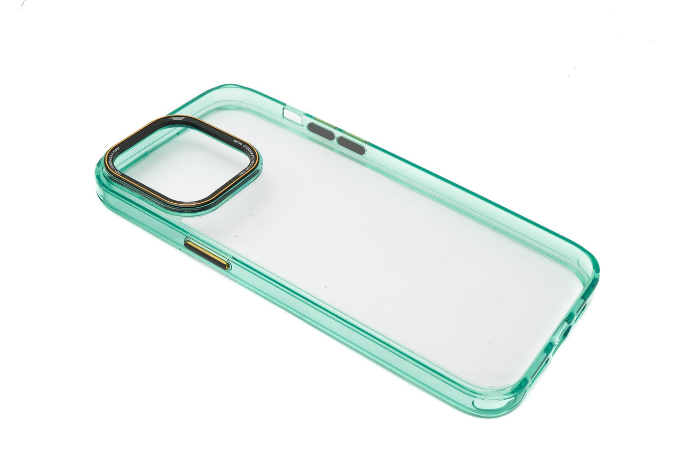 Funda protectora a prueba de golpes fabricada en TPU en color verde transparente para iPhone 14 Pro Max