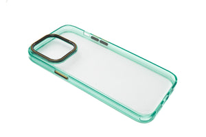 Coque de protection antichoc en TPU de couleur verte transparente pour iPhone 14 Pro Max