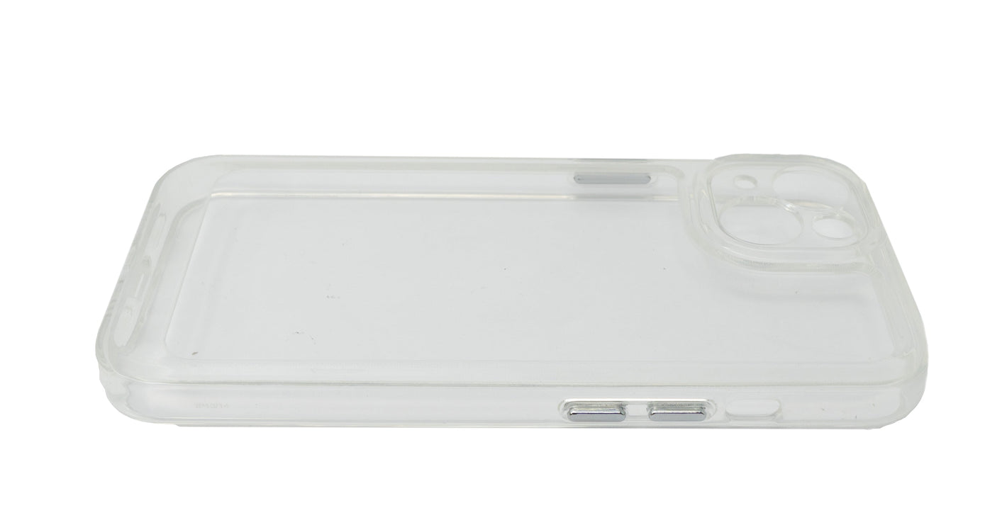 Funda protectora antigolpes de silicona TPU en funda transparente blanca para iPhone 14