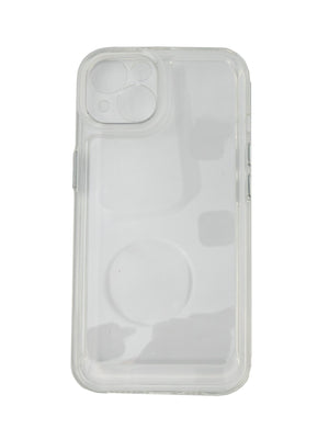 Funda protectora antigolpes de silicona TPU en funda transparente blanca para iPhone 14