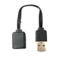 SYSTEM-S USB 2.0 cable 13 cm Type A male to female short flat in black
