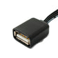 SYSTEM-S USB 2.0 cable 13 cm Type A male to female short flat in black