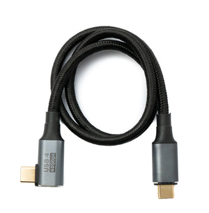 SYSTEM-S USB4 Kabel 50 cm Typ C Stecker zu Stecker 40 Gbit/s USB 4.0 geflochten Winkel