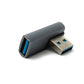 SYSTEM-S USB 3.0 Gen 2 Adapter Typ A Buchse zu Stecker Winkel Kabel in Grau