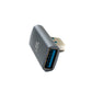 SYSTEM-S USB 3.0 Gen 2 Adapter Typ A Buchse zu Stecker Winkel Kabel in Grau