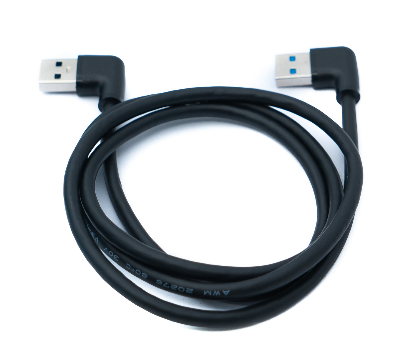 SYSTEM-S USB 3.0 cable 100 cm type A male to male angle adapter in black