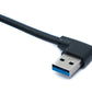 SYSTEM-S USB 3.0 Kabel 100 cm Typ A Stecker zu Stecker Winkel in Schwarz