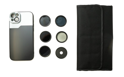 SYSTEM-S ND Filter Set 37 mm Neutraldichte mit Hülle und Tasche für iPhone 14 Plus