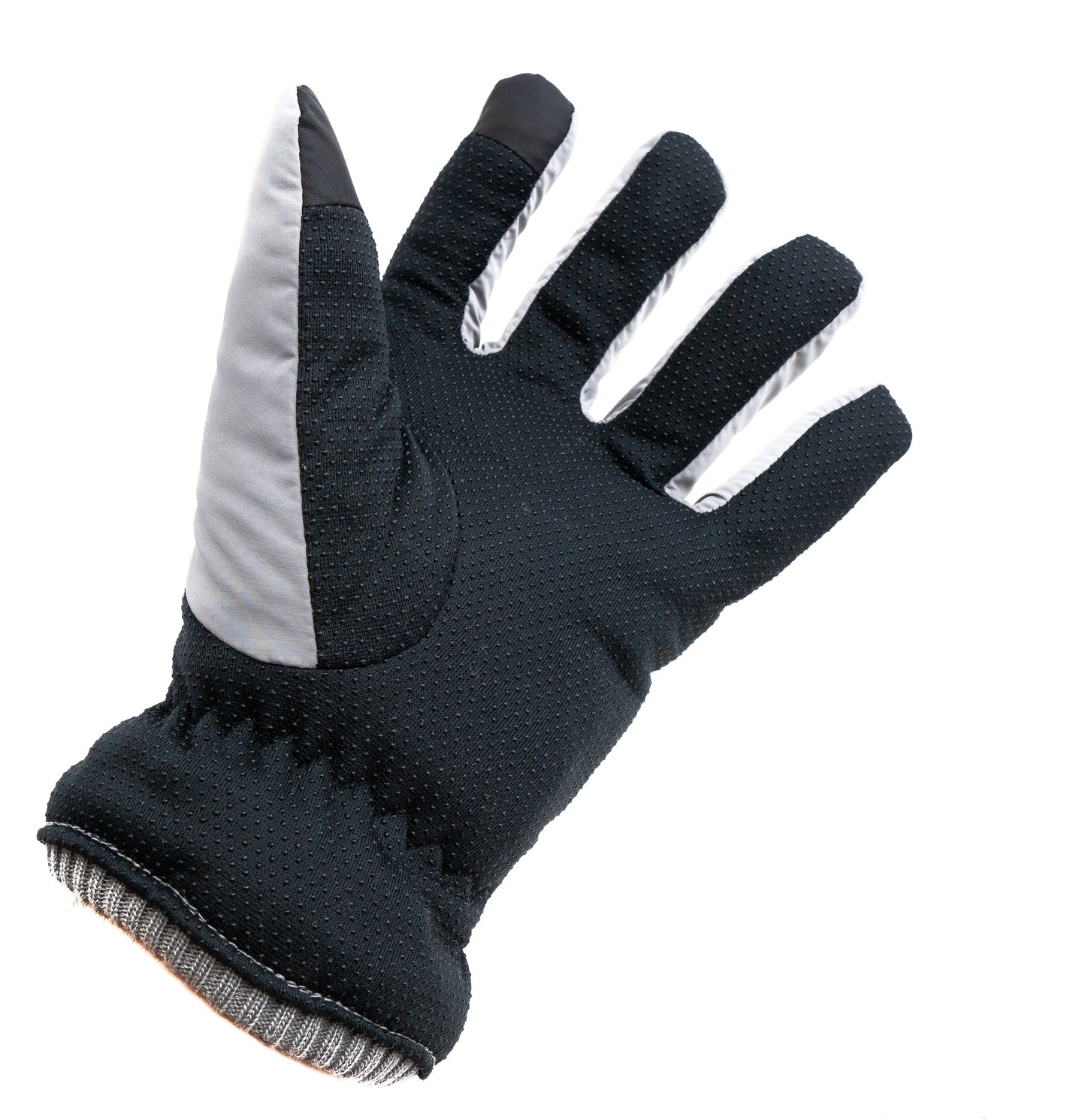 Gants antidérapants SYSTEM-S en polyester pour écrans tactiles de smartphones en gris