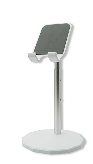 SYSTEM-S Tischhalterung einstellbar rutschfest Ständer für Tablet Smartphone in Weiß
