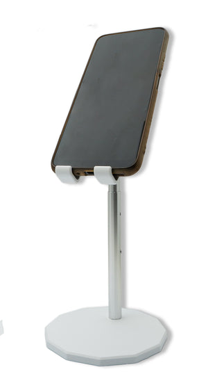SYSTEM-S Tischhalterung einstellbar rutschfest Ständer für Tablet Smartphone in Weiß
