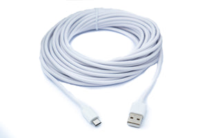 Câble SYSTEM-S USB 2.0 100 cm Adaptateur Micro B mâle vers Type A mâle en blanc