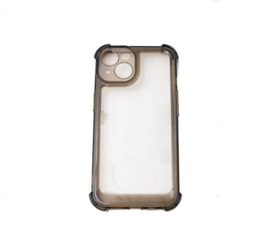 Coque de protection antichoc en TPU transparente noire pour iPhone 14