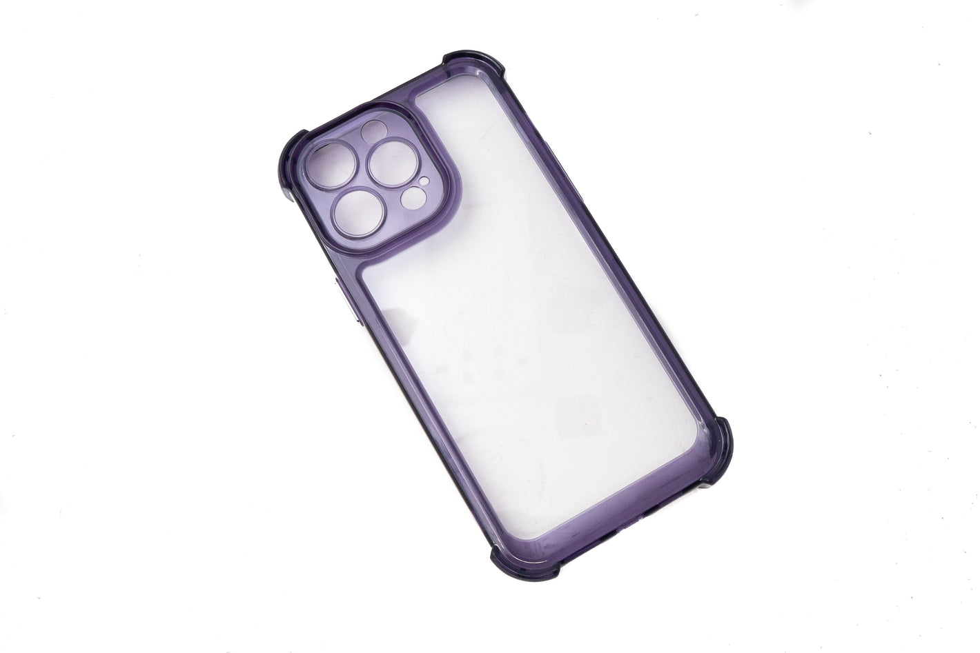 Coque de protection antichoc en TPU violet transparent pour iPhone 14 Pro Max