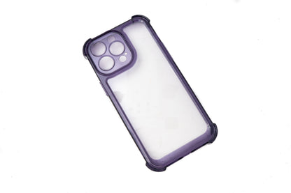 Funda protectora de TPU a prueba de golpes en funda transparente violeta para iPhone 14 Pro Max