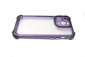 Funda protectora de TPU a prueba de golpes en funda transparente violeta para iPhone 14 Pro Max