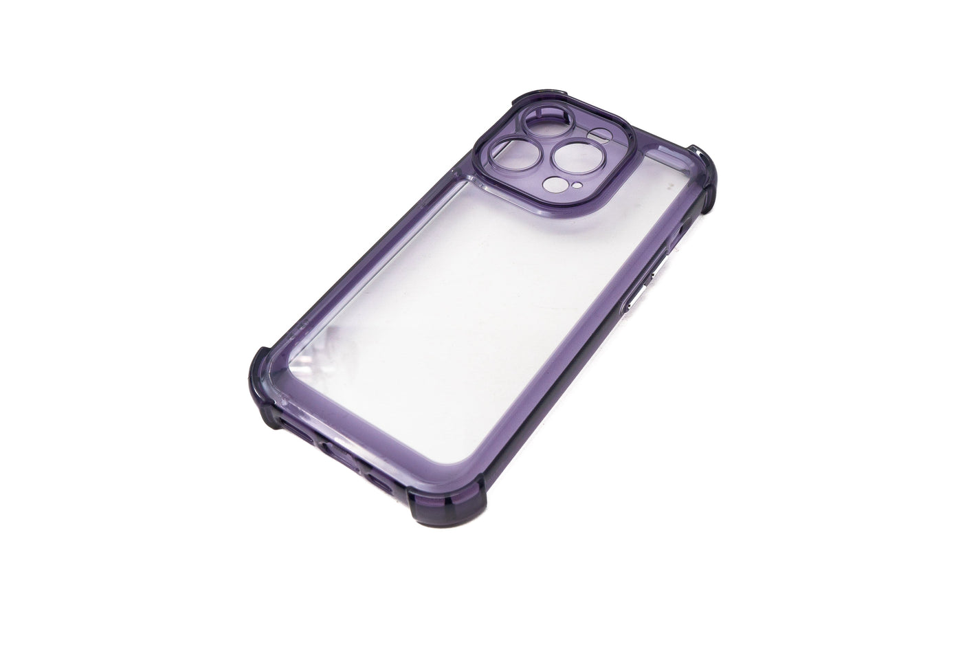 Custodia protettiva antiurto in TPU viola trasparente per iPhone 14 Pro