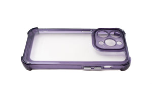 Funda protectora de TPU a prueba de golpes en funda transparente violeta para iPhone 14 Pro