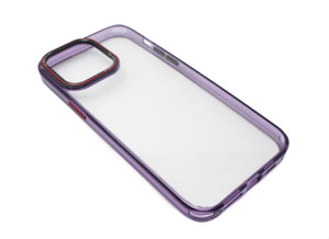 Custodia protettiva antiurto in TPU viola trasparente per iPhone 14 Pro Max