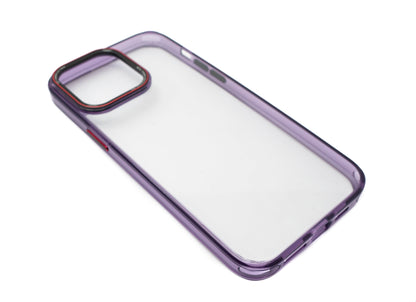 SYSTEM-S protective case shockproof made of TPU in purple transparent case for iPhone 14 Pro Max