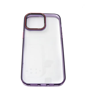 SYSTEM-S protective case shockproof made of TPU in purple transparent case for iPhone 14 Pro Max