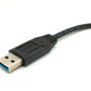 SYSTEM-S USB 3.0 Kabel 30 cm Micro B Stecker zu Typ A Stecker Schraube Winkel in Schwarz