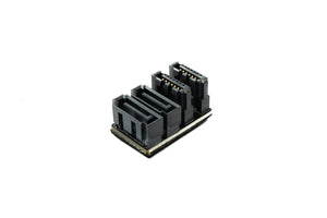 SYSTEM-S SATA UTurn Adapter 2x 7Pin Buchse zu 2x Stecker Kabel 360° für Mainboard SSD HDD