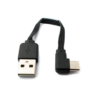 SYSTEM-S USB 3.1 cable 13 cm type C plug to 2.0 type A plug angle flat black