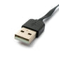 Câble SYSTEM-S USB 3.1 13 cm Type C mâle vers 2.0 Type A mâle angle plat noir