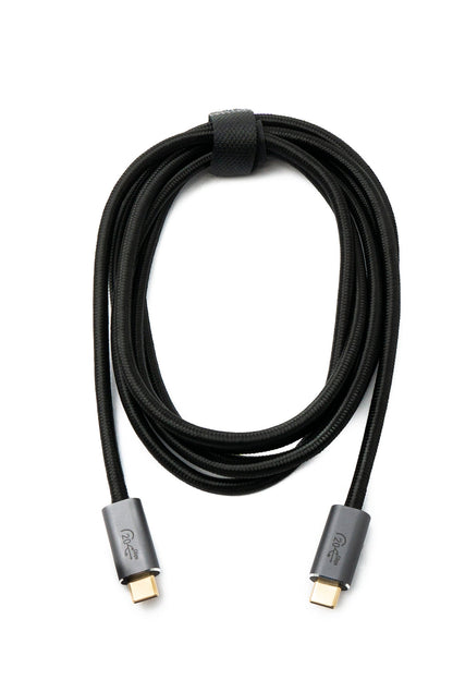 SYSTEM-S USB 3.2 Gen 2 Kabel 200 cm Typ C Stecker zu Stecker Adapter geflochten Schwarz