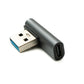 SYSTEM-S USB 3.1 Gen 2 Adapter Typ C Buchse zu 3.0 Typ A Stecker Winkel Kabel in Grau
