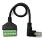 Câble LAN SYSTEM-S 30 cm prise RJ45 vers adaptateur d'angle bornier 8 broches en noir