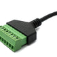 Câble LAN SYSTEM-S 30 cm prise RJ45 vers adaptateur d'angle bornier 8 broches en noir