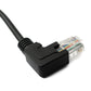 Câble LAN SYSTEM-S 30 cm prise RJ45 vers adaptateur d'angle bornier 8 broches en noir