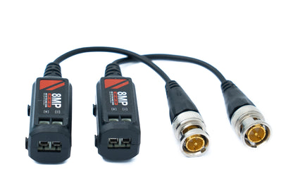 SYSTEM-S 2x UTP Kabel 10 cm Screw Lock zu BNC Stecker für HD Kameras Adapter in Schwarz