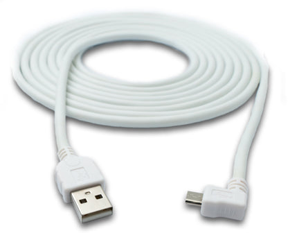 SYSTEM-S USB 2.0 Kabel 3 m Micro B Stecker zu Typ A Stecker Adapter Winkel in Weiß