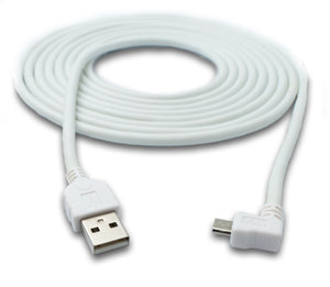 SYSTEM-S USB 2.0 cable 3 m Micro B plug to Type A plug adapter angle in white