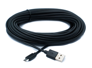 SYSTEM-S USB 2.0 Kabel 10 m Micro B Stecker zu Typ A Stecker Adapter in Schwarz