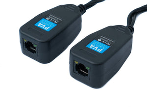 SYSTEM-S 2x CCTV Kabel 10 cm RJ45 Buchse zu BNC RCA DC Video Audio Strom Adapter Schwarz