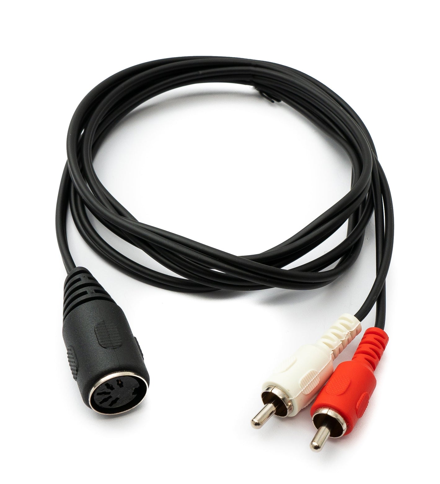 SYSTEM-S Cinch 2 RCA cable 150 cm socket to DIN 5 pin plug stereo adapter in black