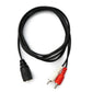 SYSTEM-S Cinch 2 RCA Kabel 150 cm Buchse zu DIN 5 polig Stecker Stereo in Schwarz