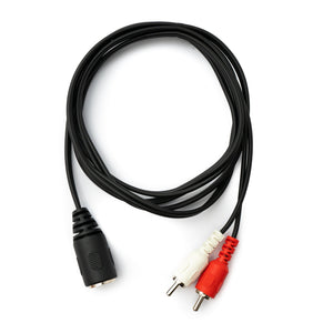 SYSTEM-S Cinch 2 RCA Kabel 150 cm Buchse zu DIN 5 polig Stecker Stereo Adapter in Schwarz