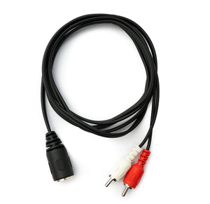 SYSTEM-S Cable Cinch 2 RCA, conector hembra de 150 cm a conector DIN de 5 pines, adaptador estéreo en negro