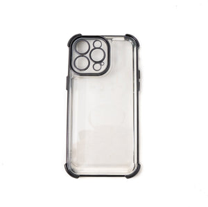 Funda protectora TPU a prueba de golpes funda transparente negra brillante para iPhone 14 Pro Max