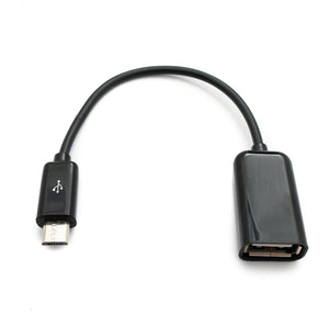 SYSTEM-S USB 2.0 cable 15 cm Micro B plug to Type A socket adapter in black